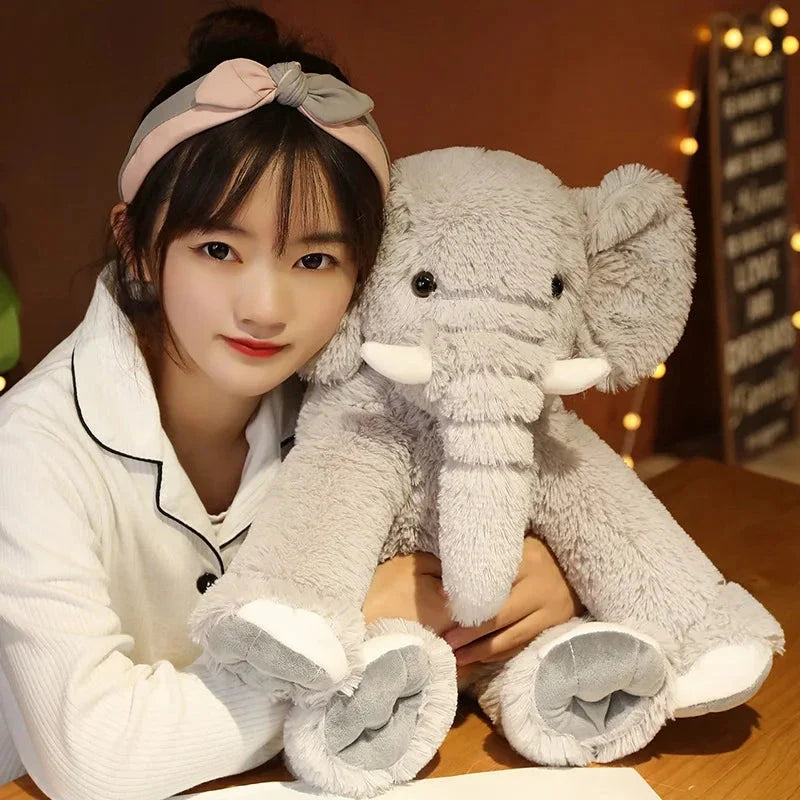 Kawaii Fluffy Elephant Plush Family