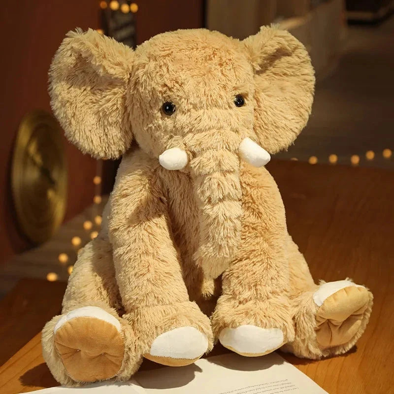 Kawaii Fluffy Elephant Plush Family