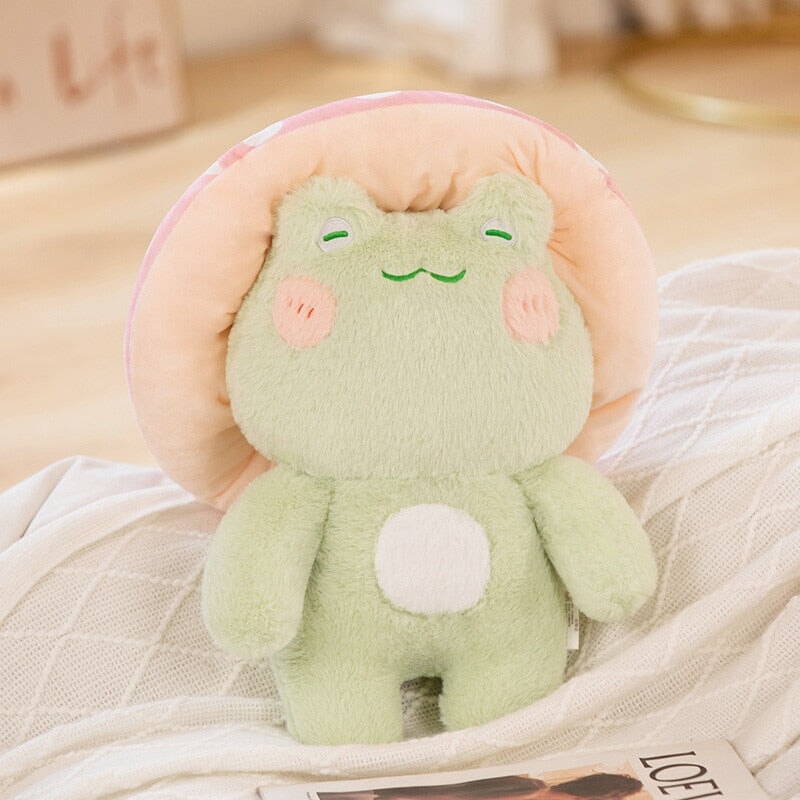 Adorable Fluffy Mushroom Frog Family Cuddly Plush Toys