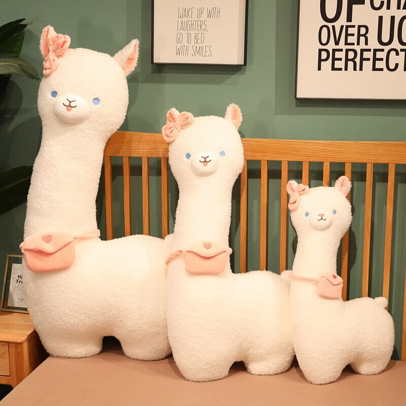 Adorable Fluffy White Pancake Alpaca Plush Toy