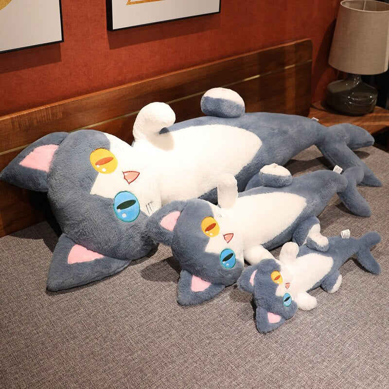 Adorable Hybrid Dolphin-Cat Plush Toy