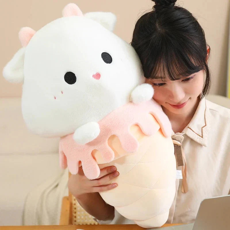 Adorable Kawaii Ice Cream-Inspired Plushie Collection: Pig, Capybara, Chick, and Sheep!