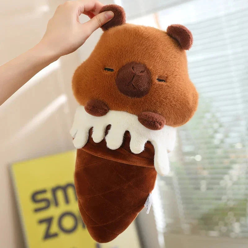 Adorable Kawaii Ice Cream-Inspired Plushie Collection: Pig, Capybara, Chick, and Sheep!