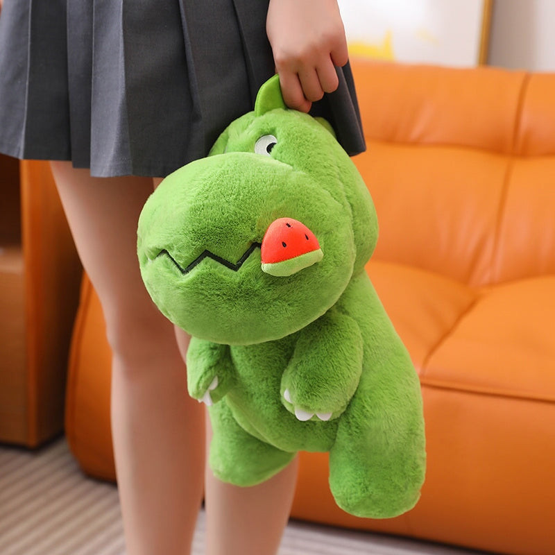 Adorable Pink and Green Fluffy Dinosaur Plush Toys