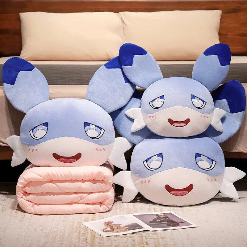 Adorable Sofi Blue Dragon Pillow and Blanket Plushie Set