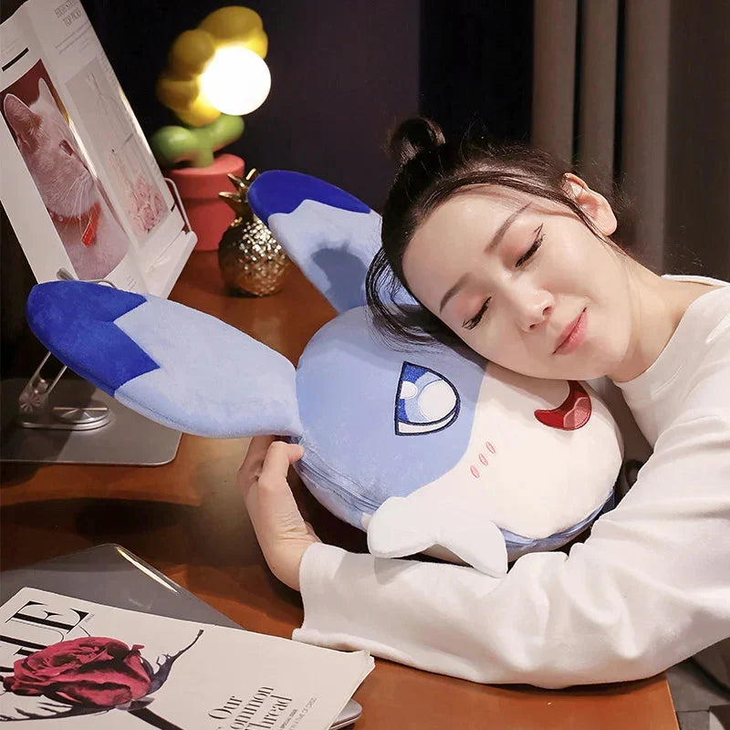 Adorable Sofi Blue Dragon Pillow and Blanket Plushie Set