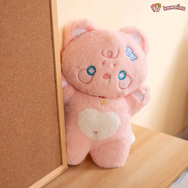 Adorable Starry Fluffy Cat Heart Plushies