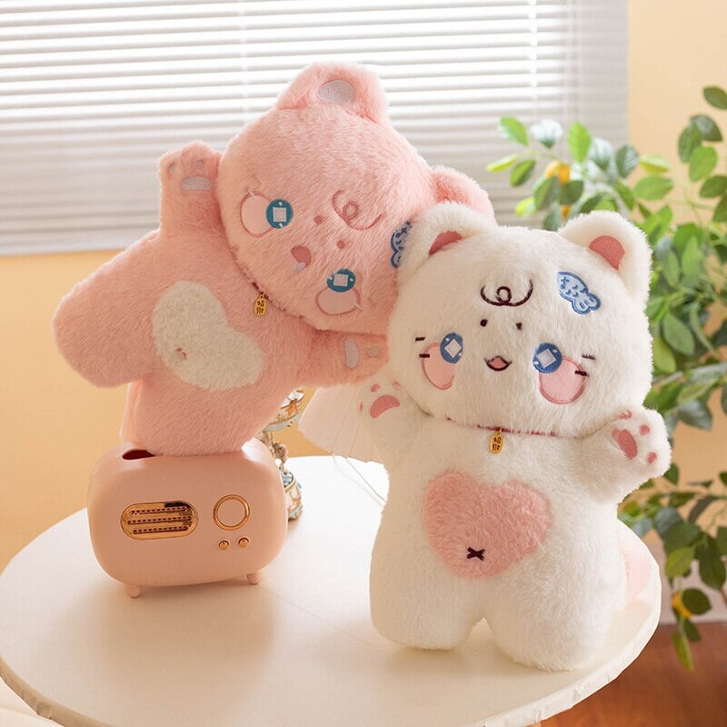 Adorable Starry Fluffy Cat Heart Plushies