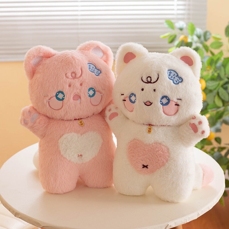 Adorable Starry Fluffy Cat Heart Plushies