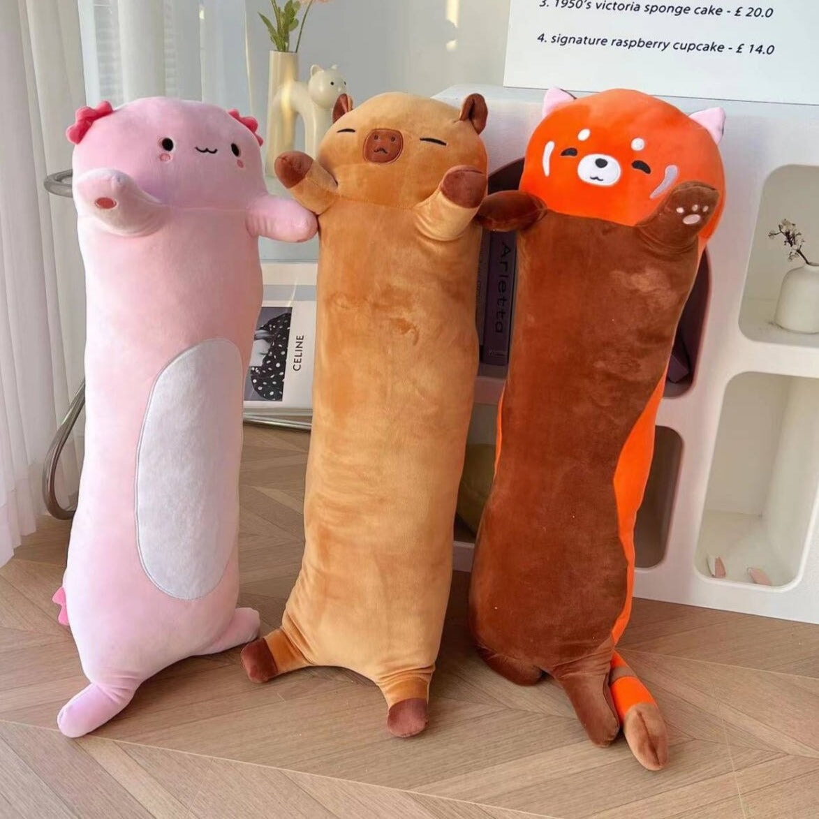 Kawaiies® Long Snuggly Chai Red Panda Axolotl Capybara Plushies