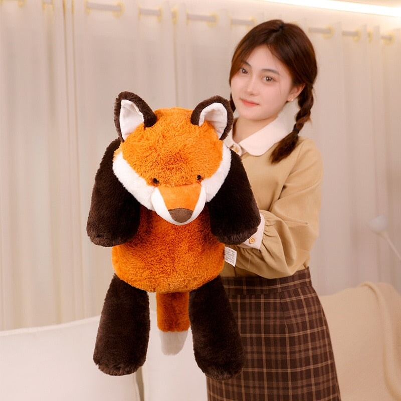 Laying Sloth and Fox Raccoon Crocodile Plushie Friends
