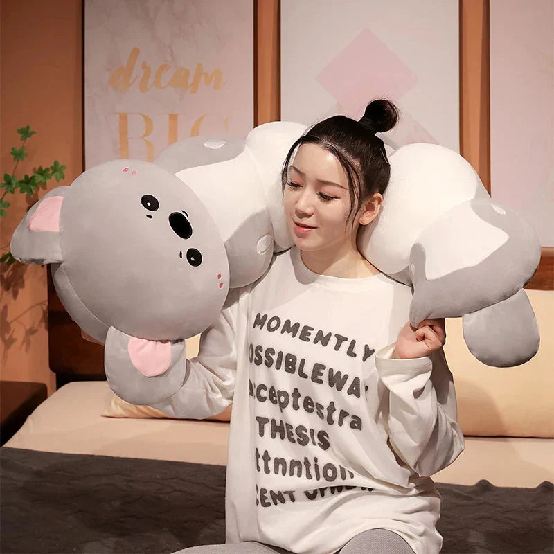 Adorable Long Caterpillar Cat, Koala, and Elephant Plush Toy Collection