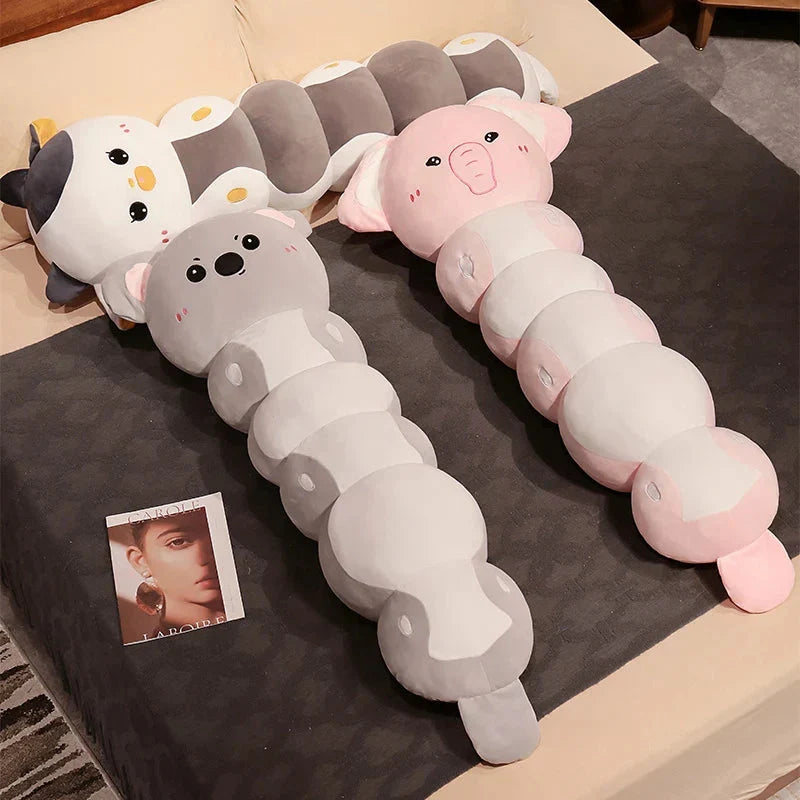 Adorable Long Caterpillar Cat, Koala, and Elephant Plush Toy Collection