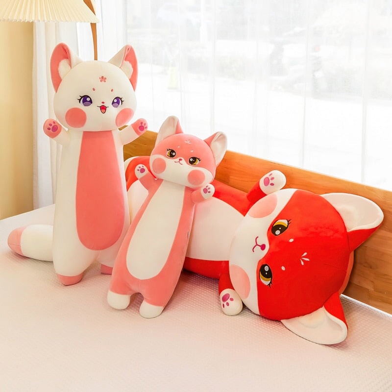 Extra Soft Long-Body Sakura Fox Family Plush Toy