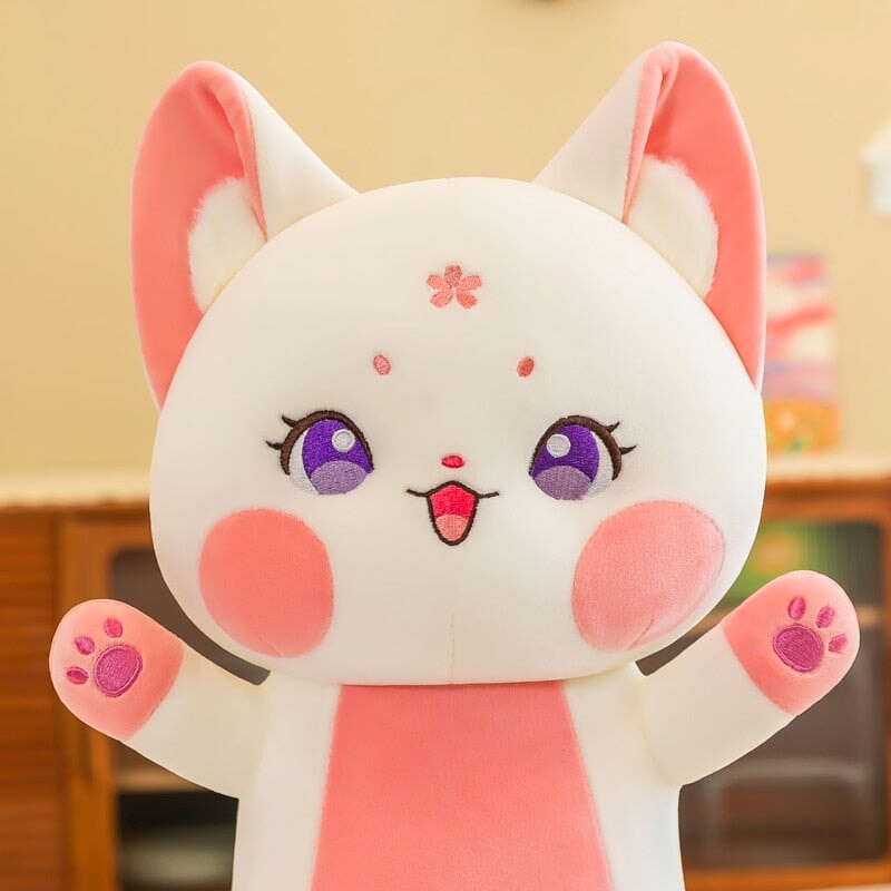 Extra Soft Long-Body Sakura Fox Family Plush Toy