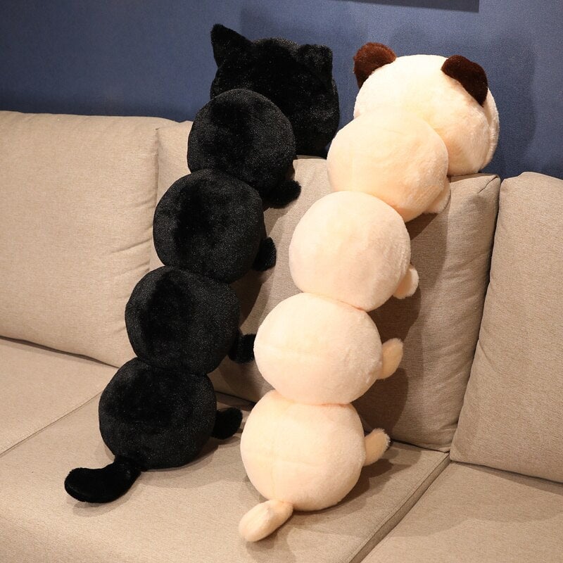 Adorable Long Fluffy Cat Caterpillar Stuffed Toys