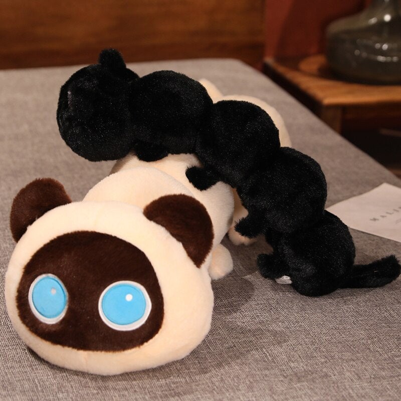 Adorable Long Fluffy Cat Caterpillar Stuffed Toys
