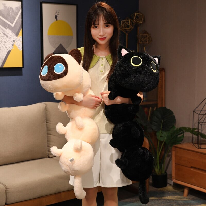 Ultra-Cuddly Long Fluffy Cat Caterpillar Plush Toys
