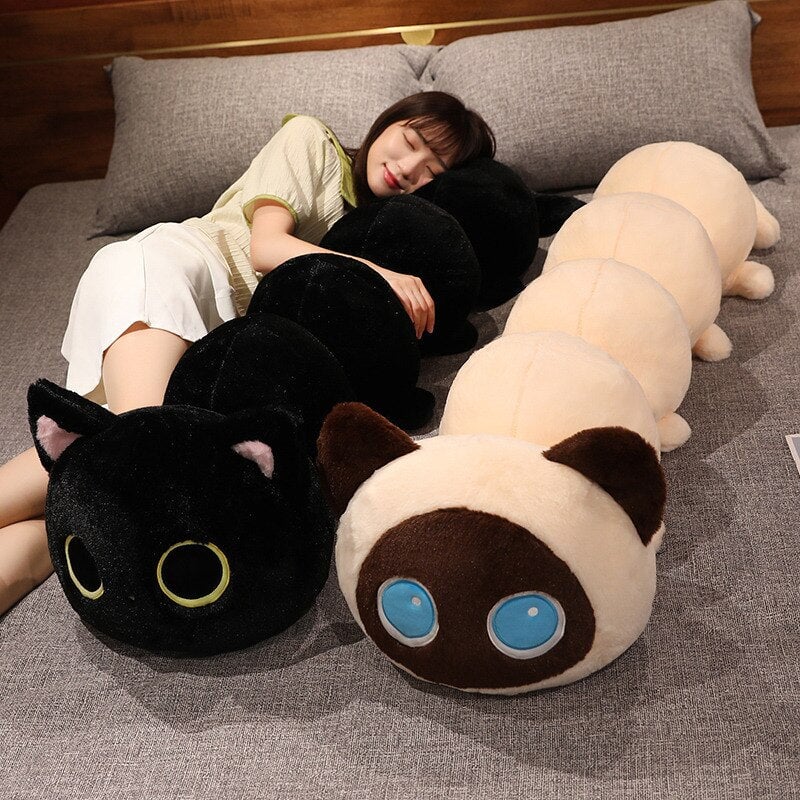 Ultra-Cuddly Long Fluffy Cat Caterpillar Plush Toys