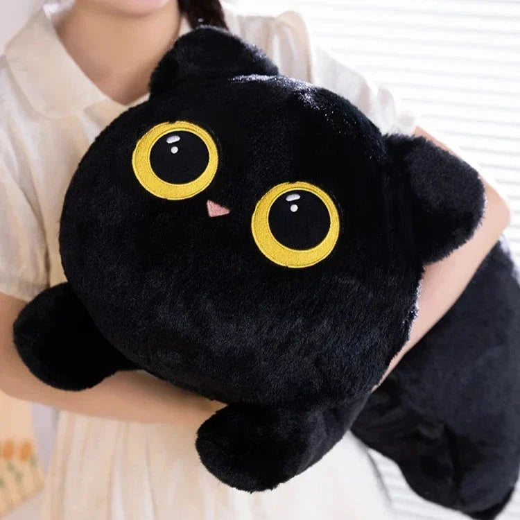Long Giant Black Gray Fluffy Cat Plushies