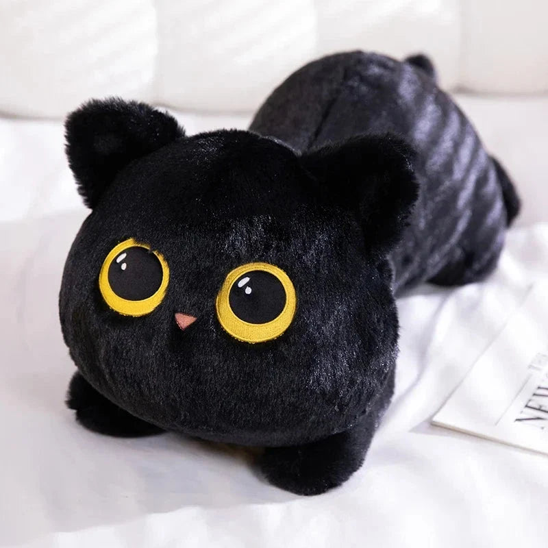 Long Giant Black Gray Fluffy Cat Plushies