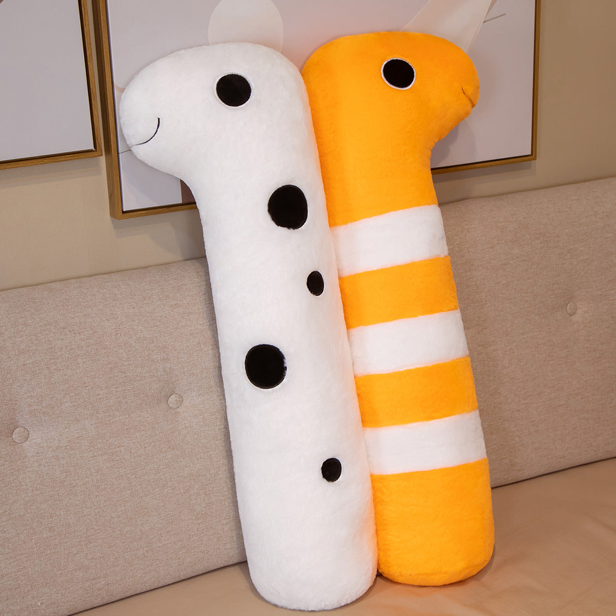 Cuddly Long Ocean Eel Plushies in White and Orange
