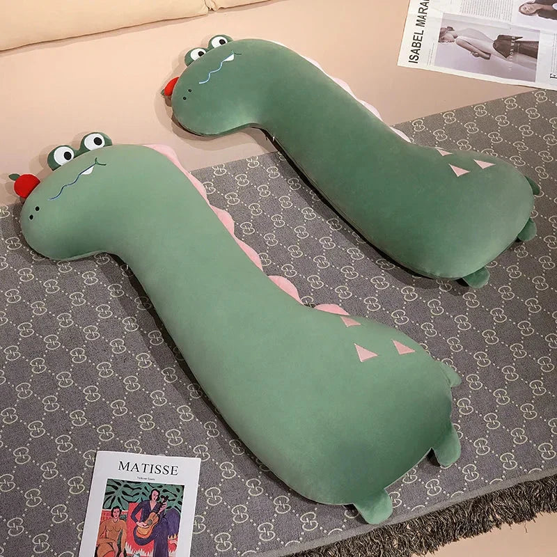 Delightful Long Pancake Dino Dog Crocodile Giraffe Plush Pillow