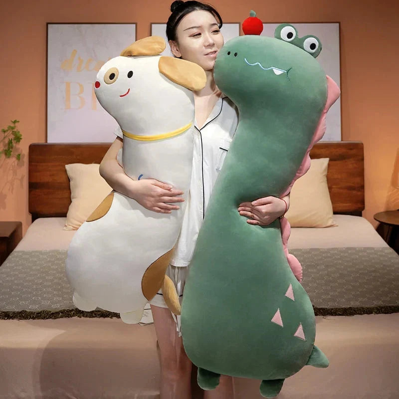 Cozy Long Pancake Dinosaur Dog Crocodile Giraffe Plush Pillow Companion
