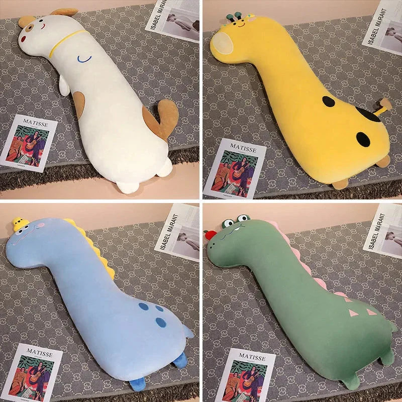 Adorable Long Pancake Dino Dog Crocodile Giraffe Plush Pillow for Ultimate Comfort