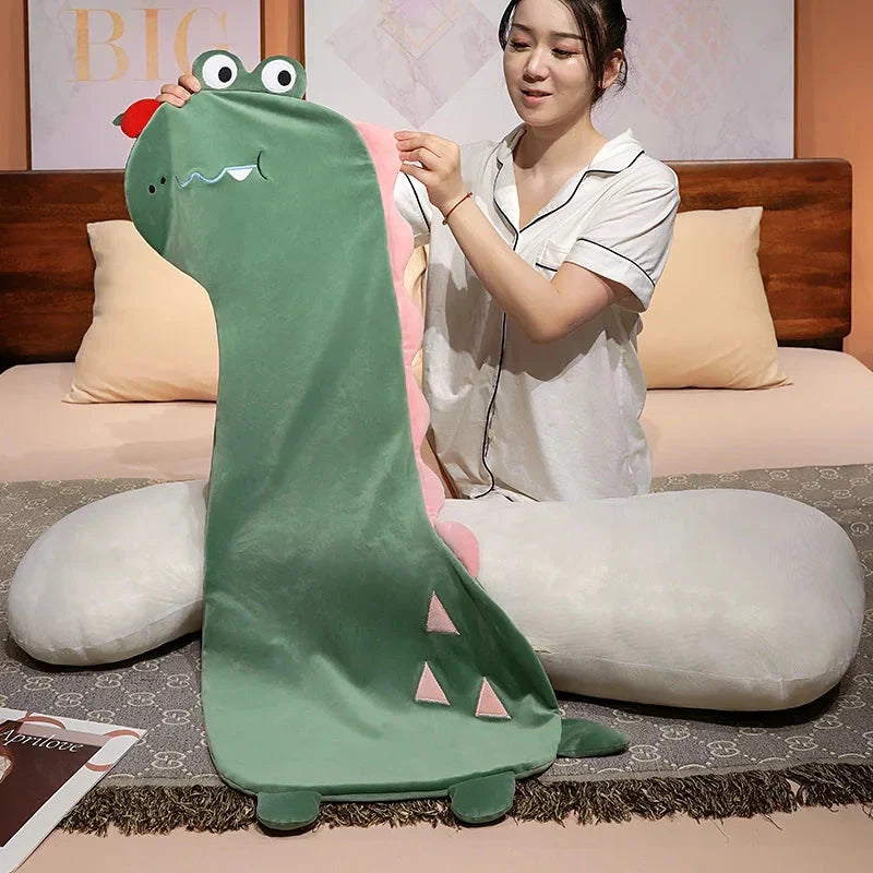 Cozy Long Pancake Dinosaur Dog Crocodile Giraffe Plush Pillow Companion