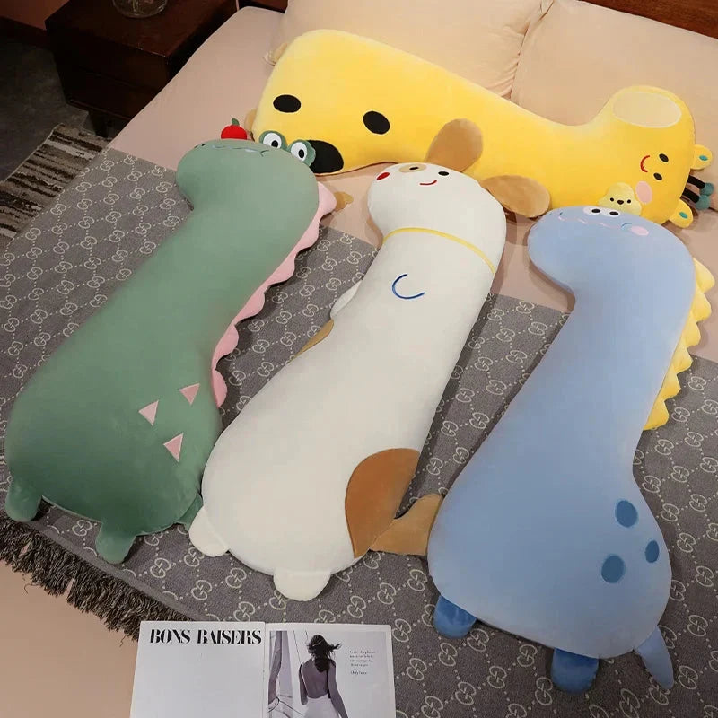 Cozy Long Pancake Dinosaur Dog Crocodile Giraffe Plush Pillow Companion