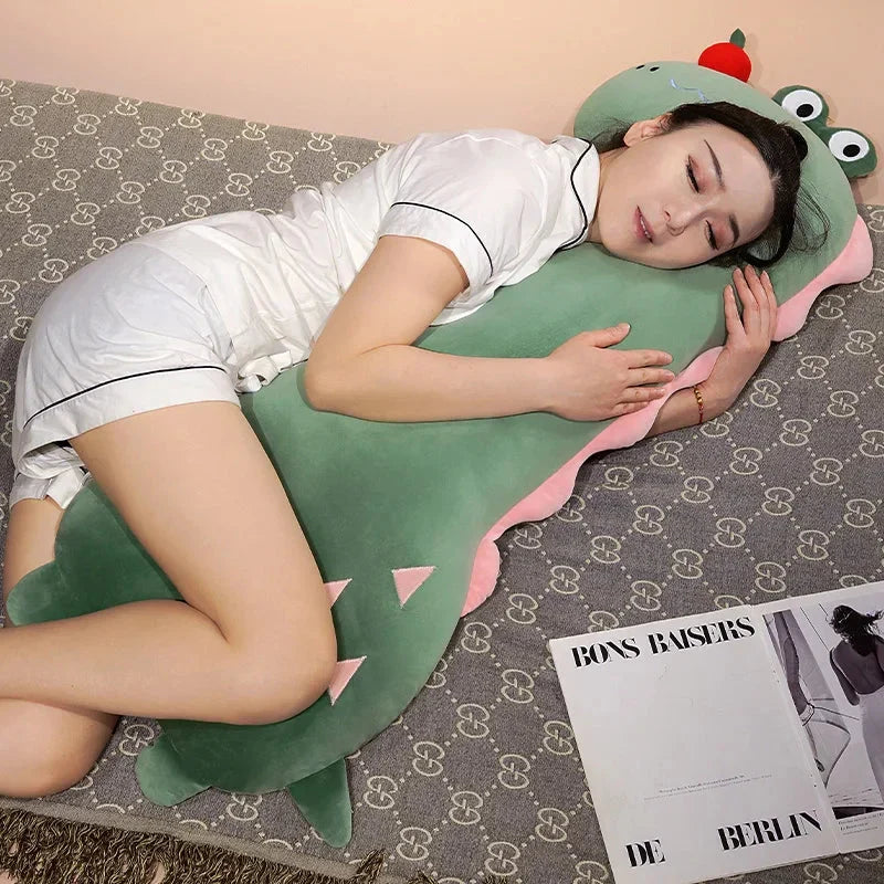 Delightful Long Pancake Dino Dog Crocodile Giraffe Plush Pillow