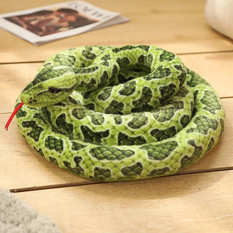 Long Realistic Brown Green Orange Snake Plushies