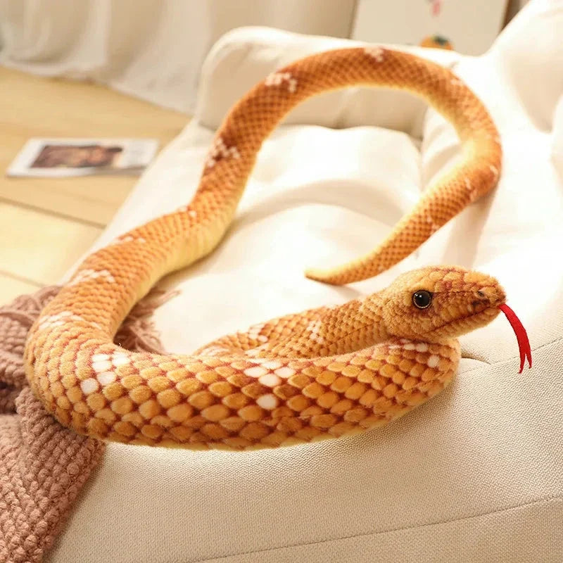 Long Realistic Brown Green Orange Snake Plushies