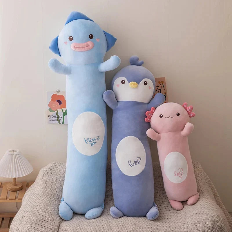 Delightfully Cozy 2024 Long Snuggly Fish, Axolotl, and Penguin Plushie Collection