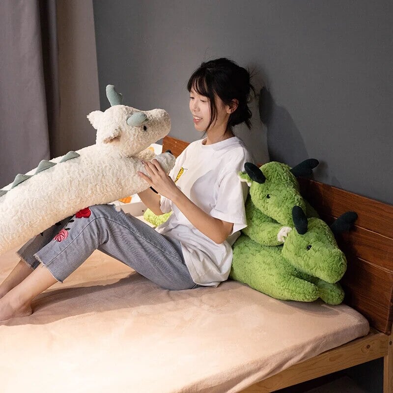 Cozy Green and White Long Dragon Plush Toys