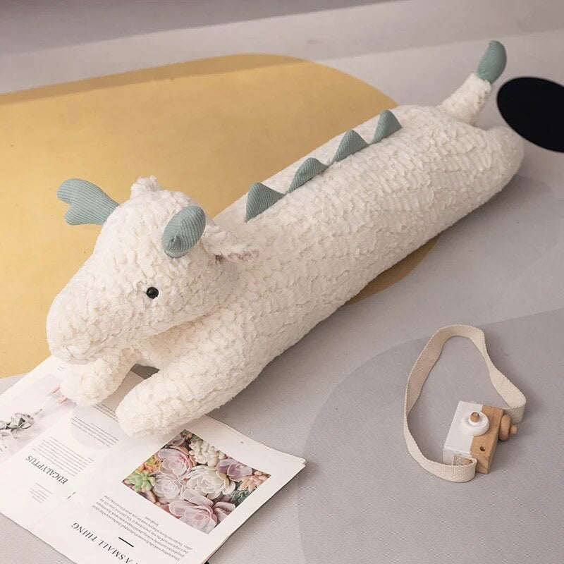 Cozy Green and White Long Dragon Plush Toys