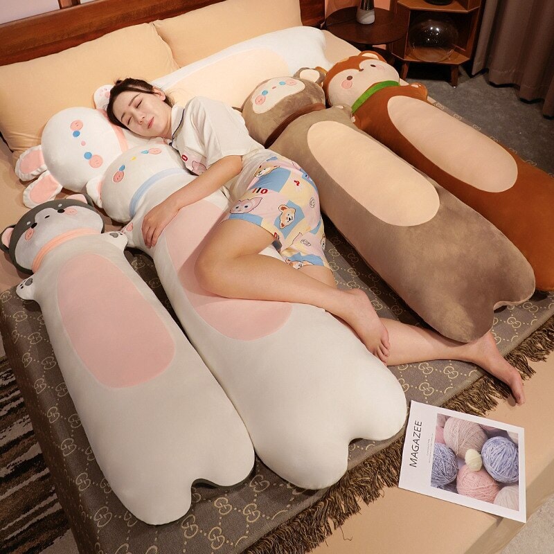 Cuddly Long Plush Friends: Monkey, Dog, Deer, Bunny, and Cat Companions