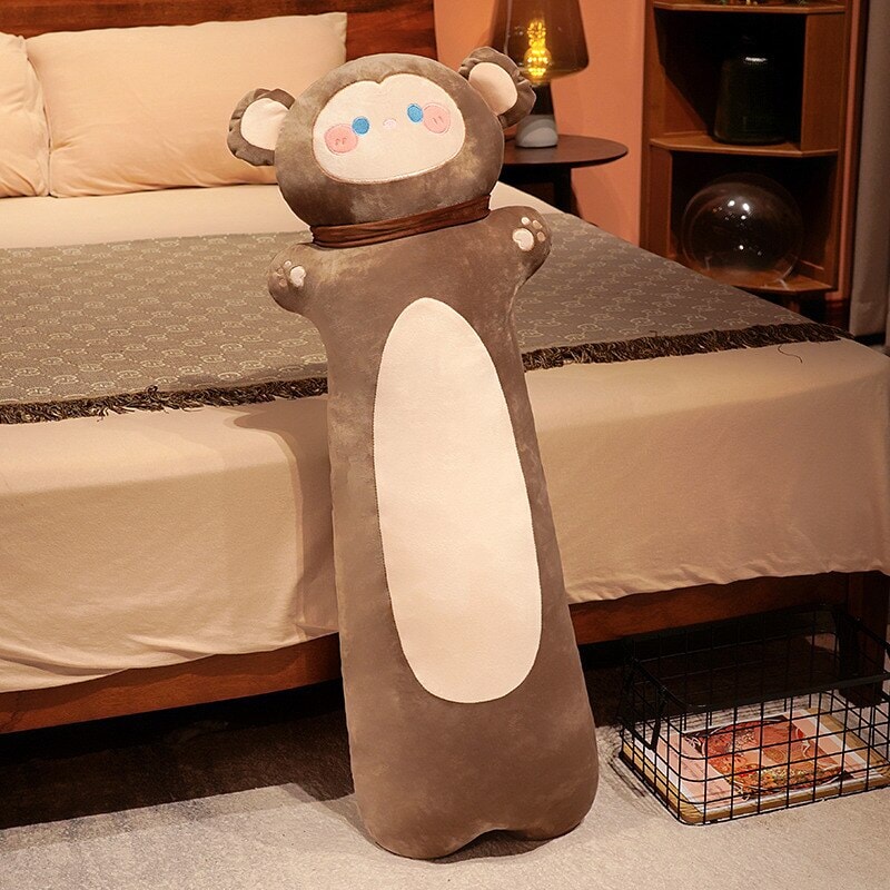 Cuddly Long Plush Friends: Monkey, Dog, Deer, Bunny, and Cat Companions