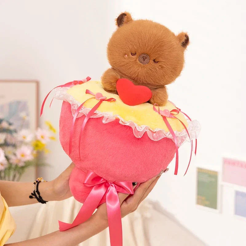 Charming Capybara Plush Flower Arrangement