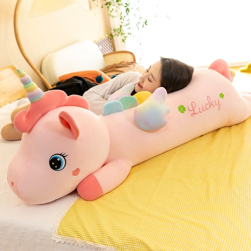 Adorable Long Pink Unicorn Plushie - Lucky Edition