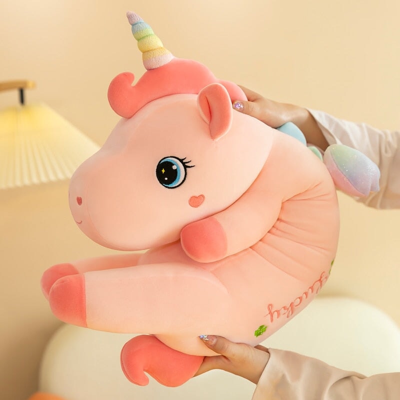 Adorable Long Pink Unicorn Plushie - Lucky Edition
