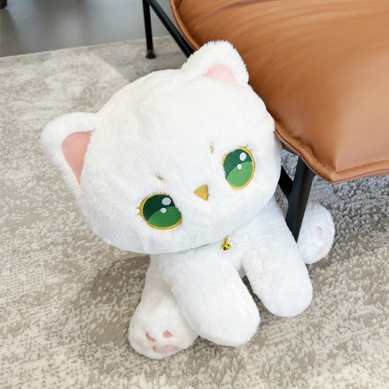 Adorable Luna: The Snuggly Fluffy White Cat Plush Toy
