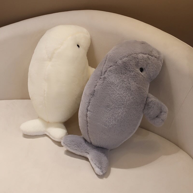 Milo the Adorable Fluffy White Manatee Plush Toy