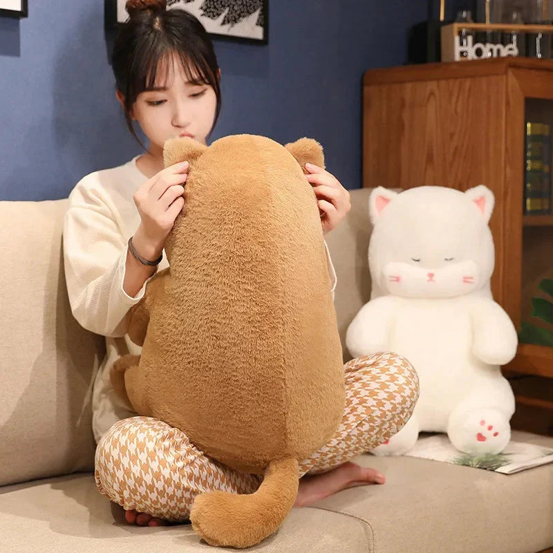 Cozy Napping Noodle Cat Plush Toy