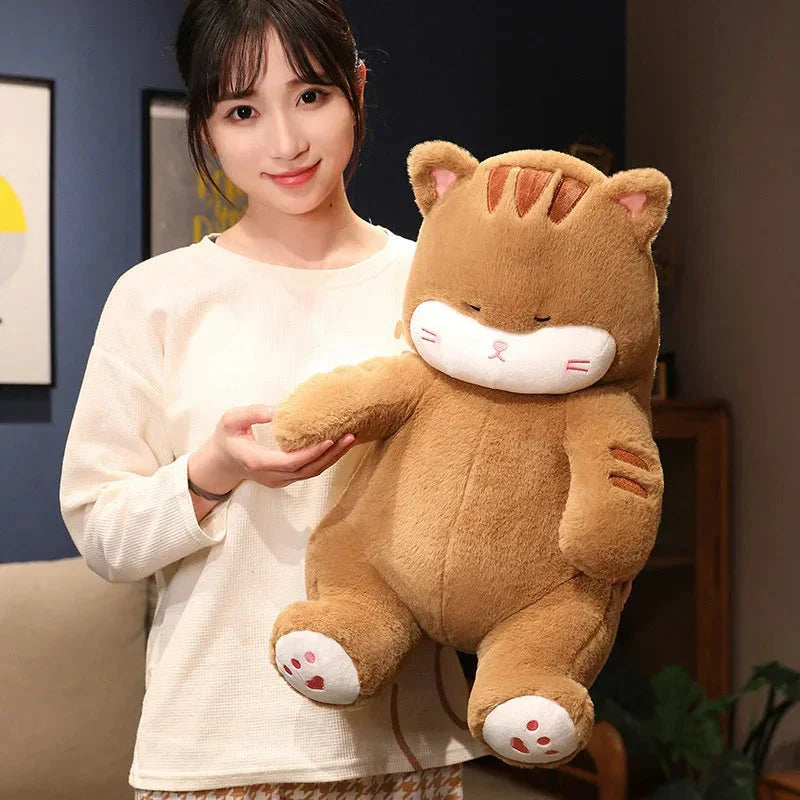 Cozy Napping Noodle Cat Plush Toy