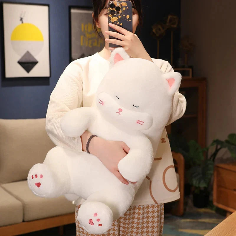 Cozy Napping Noodle Cat Plush Toy