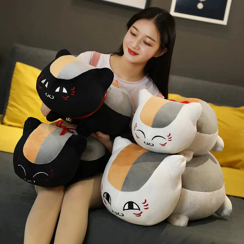 Adorable Natsume Yuujinchou Nyanko Cat Plushie - White and Black Edition!