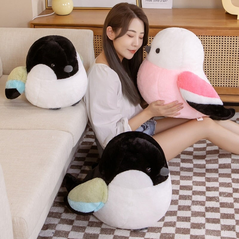 Colorful and Cuddly Puffy Bird Plush Toys