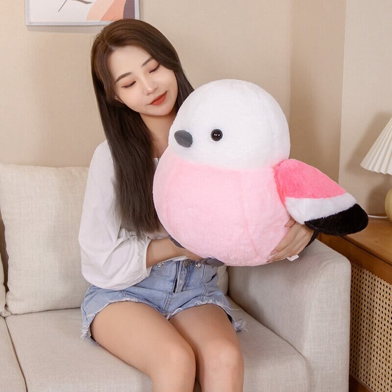 Colorful and Cuddly Puffy Bird Plush Toys